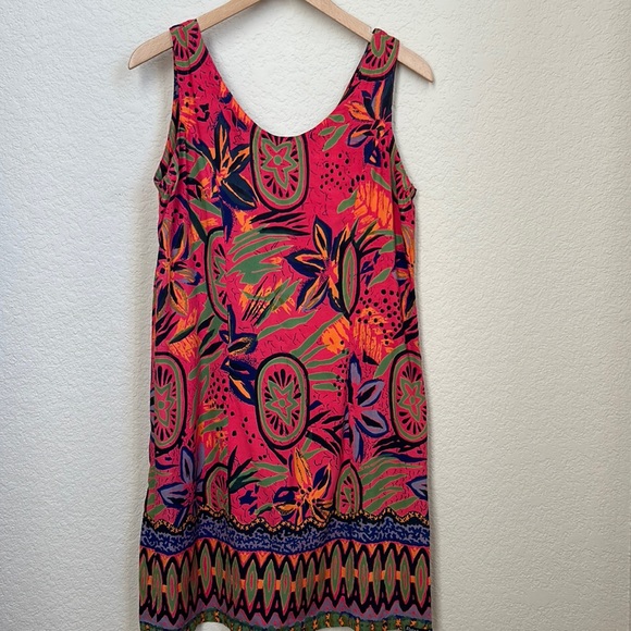 Rainbow Jo Dresses & Skirts - Rainbow Jo Hawaiian Tropical Sleeveless Colorful Mini Dress Size Large